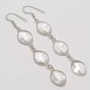 Natural White Topaz Gemstone 925 Sterling Silver Jewelry Earring 3.03" AEE-11275