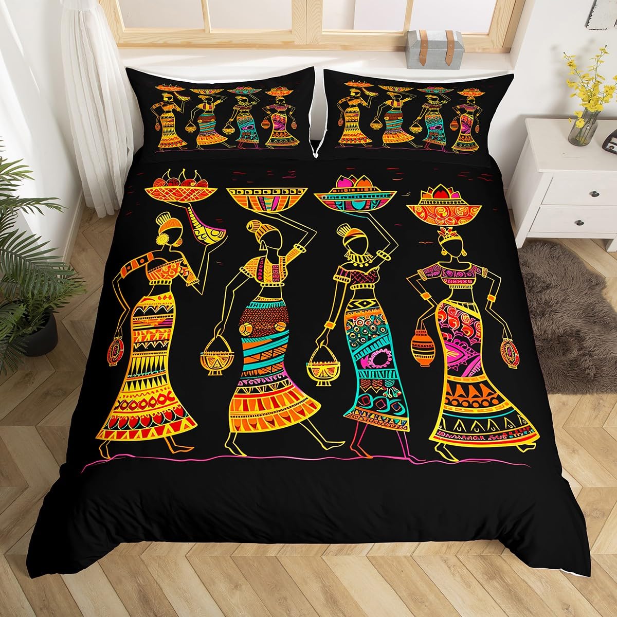 

Comforter African Style For Teens Adults Lightweight With 2 People Animals Abstract Art Bedding Set Comforter (quilt)-EU Single(135*200cm)3pcs