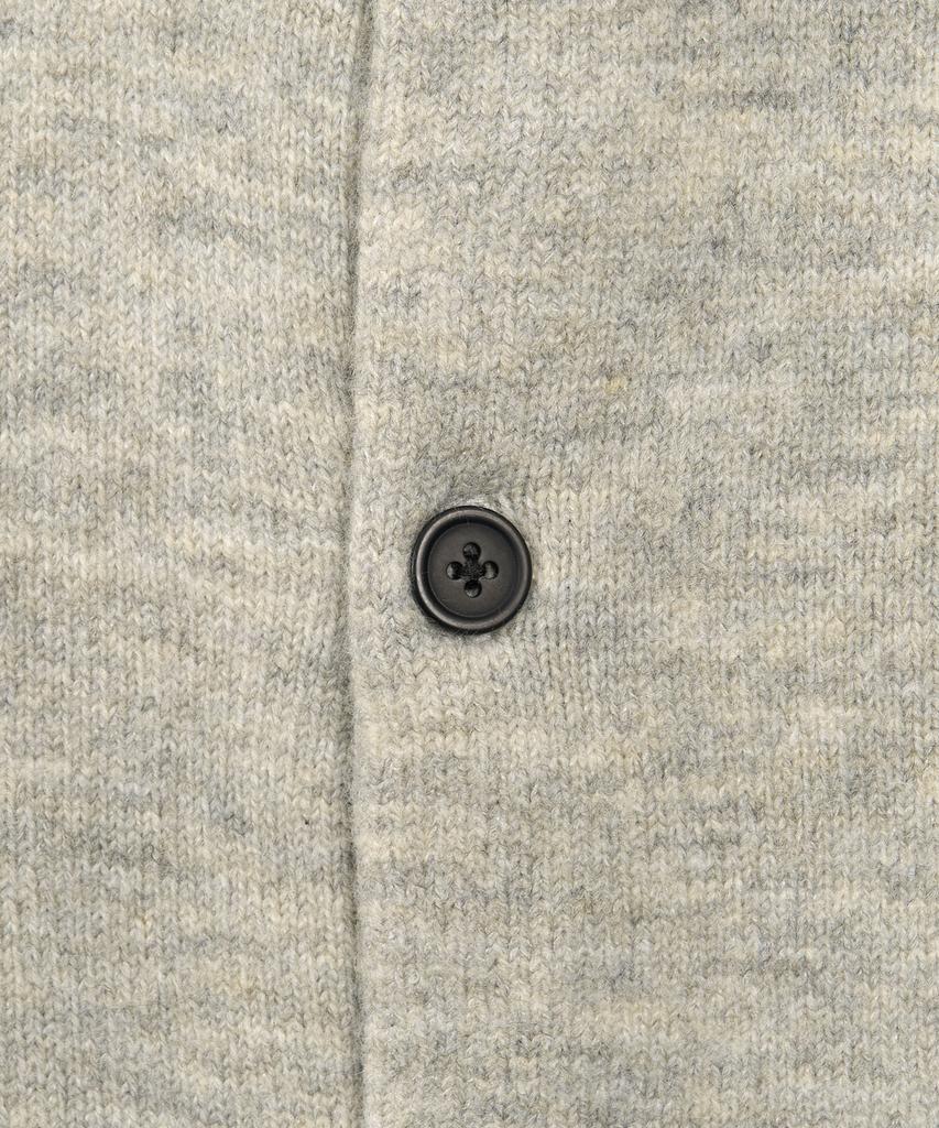 Excontainer Minimalist Button Round Neck Crop Cardigan (Grey)