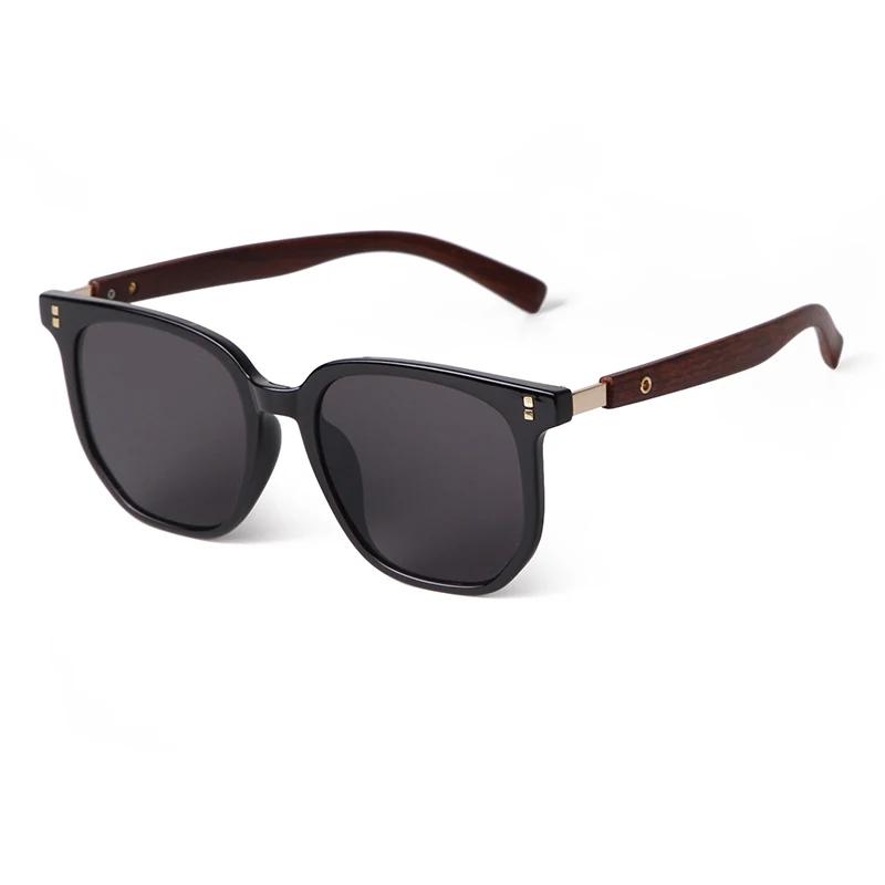 

High Quality Trend Flat Top Square Sunglasses Women Designer Shades Unique Imitation Wood Led Square Frame Men Sun Glasses Female UV400 as picture