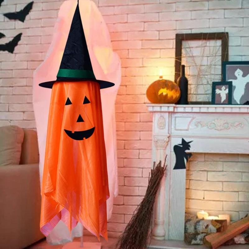 Set of 3 Festives Halloween Pumpkin Hangings for Door Colorful Window and Wall Festives Decoration Practical Party Props