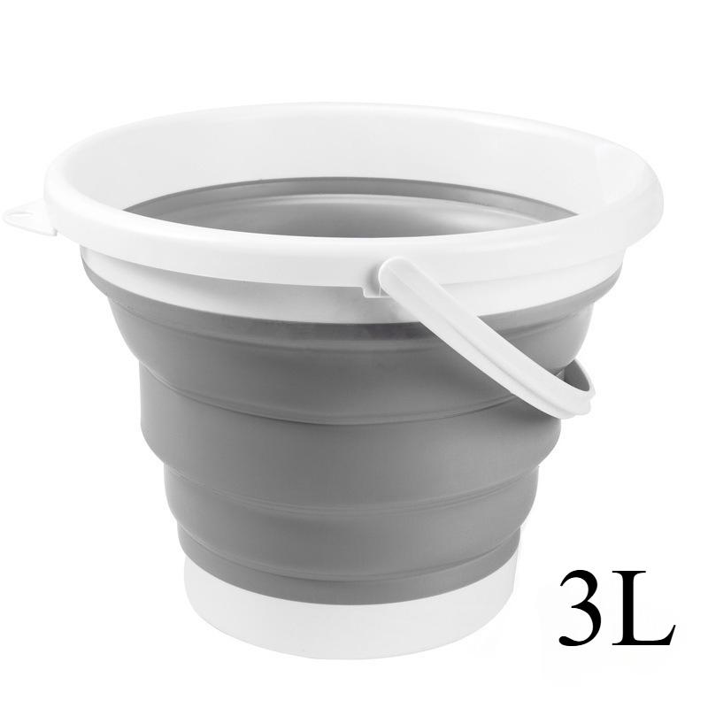 Portable Collapsible Silicone Bucket 3L/5L/10L Folding Pail for Car Wash Outdoor & Household
