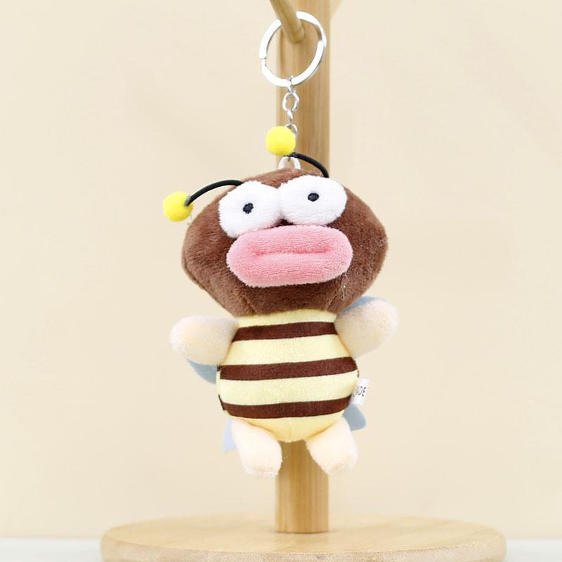 Adorable Plush Bee Keychain Soft And Cuddly Stuffed Animal Cute Backpack Accessory