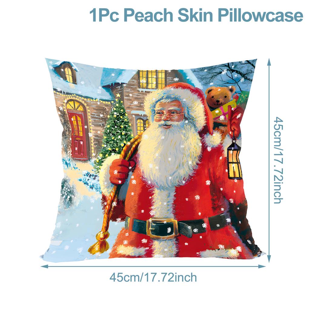 Christmas Santa Cushion Cover Pillowcase Merry Christmas Decor For Home 2025 Navidad Natal Cristmas Xmas Gift Happy NewYear 2025
