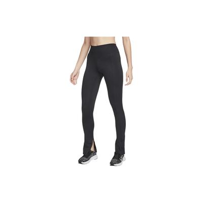 Solid Color High Waist Split Hem Knitted Sports Pants Women Bottoms Black FN4149-010