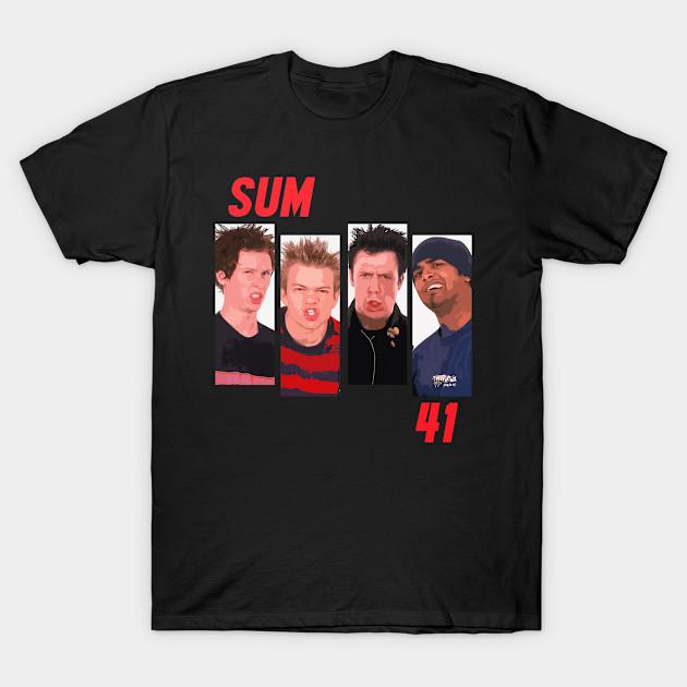 

Men Black Print T-shirt Sum 41 No-Cut Transfer Paper Print Cotton Tshirt S чорний