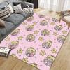 Princess Peach Flannel Printed Carpet, Home Sofa Decoration for Living Room & Bedroom, Non‑Slip Play Flannel Floor Mat for Game Room