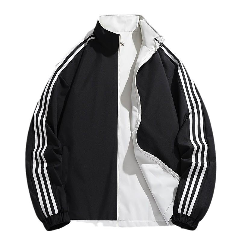 New Jacket for Men's Autumn New Loose Stand Collar Outdoor Casual Cardigan Youth Jacket Double-sided Multi-color