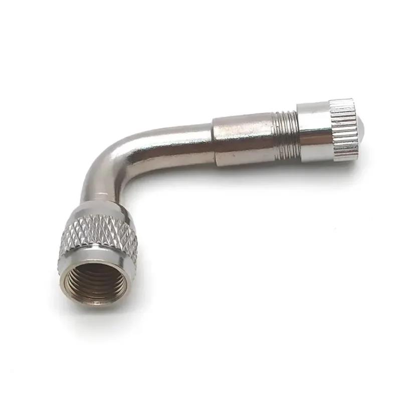 90 Degree Motorcycle Angle Bent Valve Adapter Tyre Tube Copper Silver Valve Extension Adapter for Truck Car Moto Bike Accessorie Detonation 4