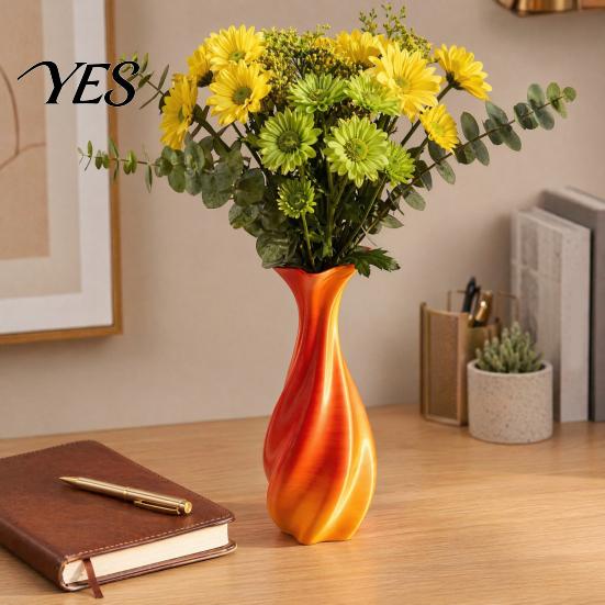 Modern Flower Vase 3D Printed Vase, Twisted Minimalist Arrangement Holders, Artistic Line Design Elegant Home Decor for Living Room Bedroom