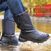 Men's Boots Fashion Medium Tube Snow Boots Outdoor Waterproof Fishing Cotton Boot Plush Warm Winter Boots for Men Botas Hombre