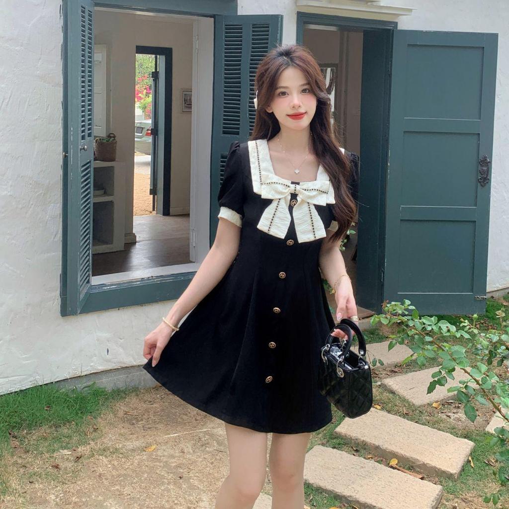 2024 Plus Size Slimming Bow Dress - Women's New Summer Casual Fashion