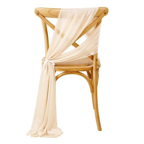 Chiffon Chair Sashes Wedding Aisle Decorations 9Ft Wrinkle-Free Draping Fabric for Ceremony Reception Party Banquet Decoration