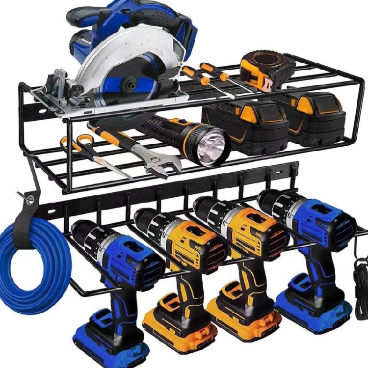 Power Tool Organizers Wall Mount Metal Shelf Holder Utility Storage Rack Drill Holder for Husband