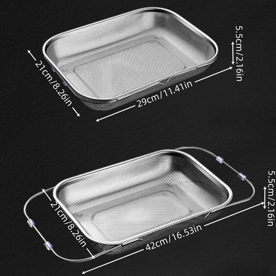 Spülbeckenablauf Siebkorb, Edelstahl Einhänge Küchenabfallfilter, Rechteckig Feinmaschig Küchenspülbecken Caddy