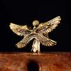 1Pc Six Winged Guardian Angel Statue Blessing Ornament Desktop Retro Copper Cupid Statue Brass Seraphim Figurine Home Decoration