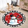 Merry Christmas Round Area Rugs Indoor Cartoon Snowman Throw Circle Rug Entryway Doormat Floor Carpet for Bedroom Living Room