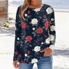 Women's Fashionable Casual Printed Long Sleeved Round Neck Top Round Neck Top Top