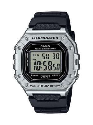 Series Digital Watch LED Illuminator Lifetime Cycle Alarm Chronograph Auto Calendar Digital Watch W-218HM Men's (Black/Silver) 7-Year
