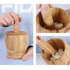 Bamboo Garlic Crusher Artifact Home Garlic Paste Grinder Garlic Crusher Garlic Presser Mortar Garlic Mortar Crusher