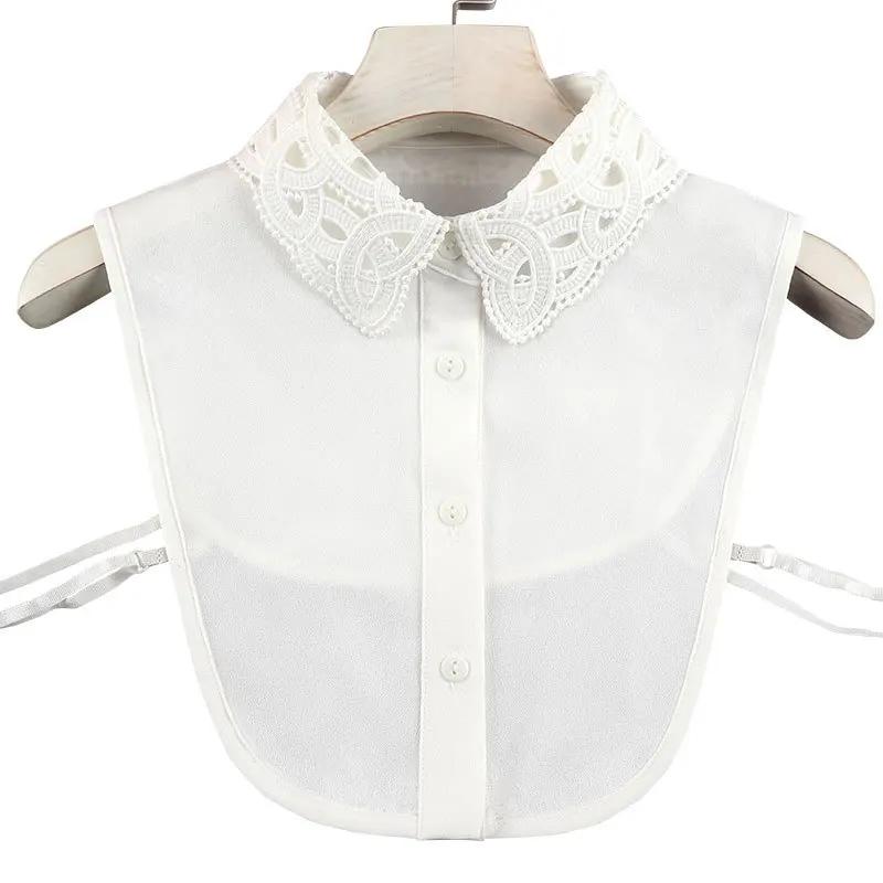 Mote Kvinner Svart Falsk Krage Skjorte Falsk Krage Damer Revers Skjorte Bluse Avtakbar Krage Genser Kjole Topp Dekorasjon