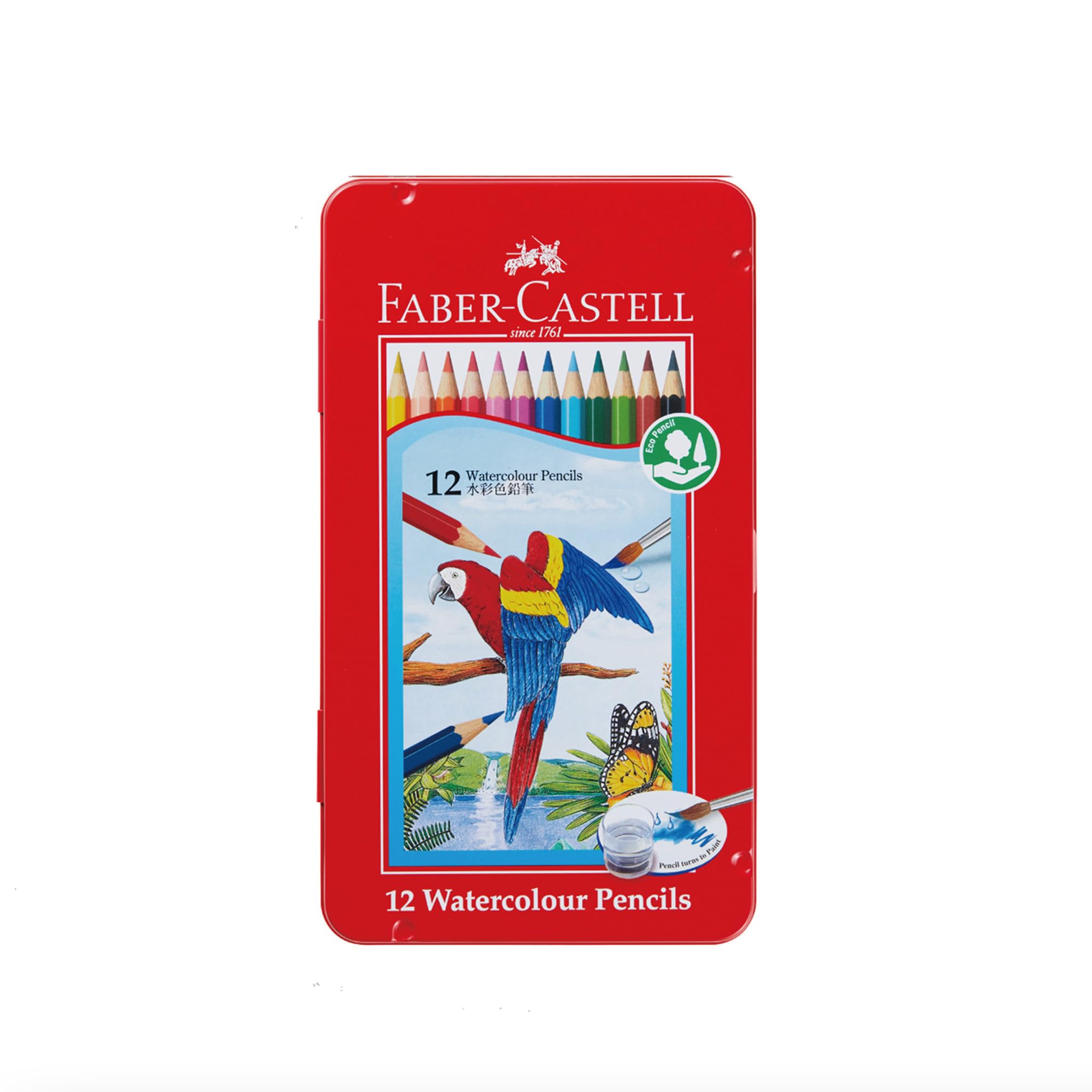 Watercolor 27132001 Faber-Castell Pencils, 12-Color Set,