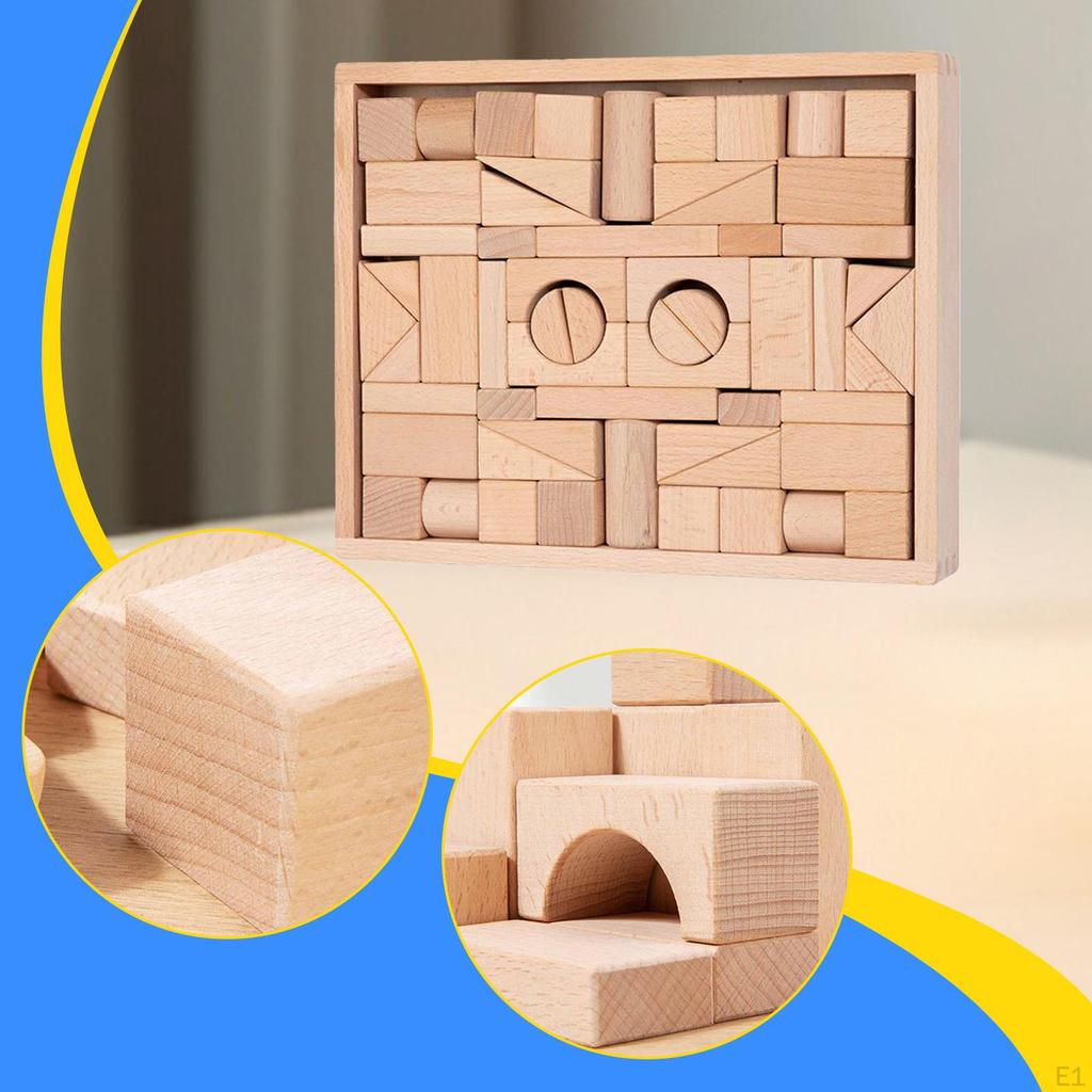 Wood Building Blocks Early Education Toy Birthday Gifts for Boys Girls Construction Toys DIY Home