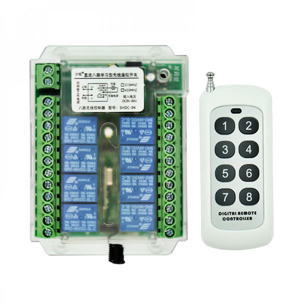 8 Channel Wireless 433MHA RF Remote Control Switch Jog/Self-Locking/Interlock Modes With 1/2 Wireless Remote Control For Motor