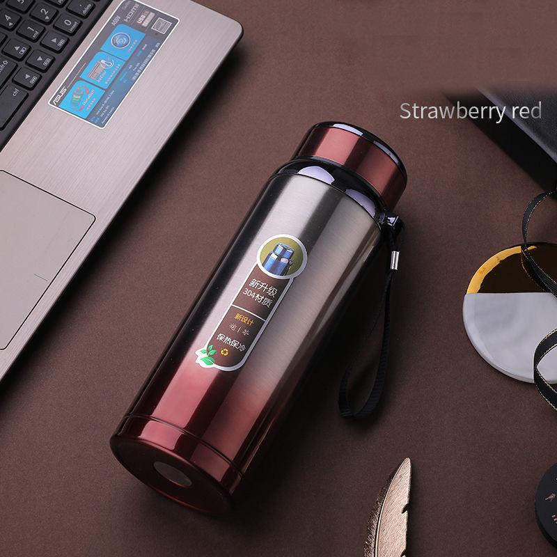 0.6/0.8/1/1.2/1.5L Stainless Steel Vacuum Flask Travel Sports Household Water Bottle Coffee Tea Water Bottle