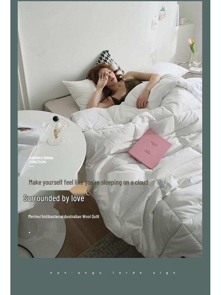 100% Australian Wool Quilt: Warm, Lightweight, Luxury Gift for Winter, Spring & Autumn Home Use