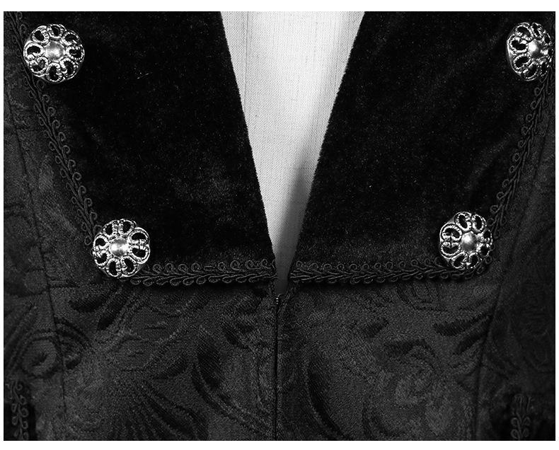 Halloween Men's Medieval Retro Punk Tailcoat Stage Wear