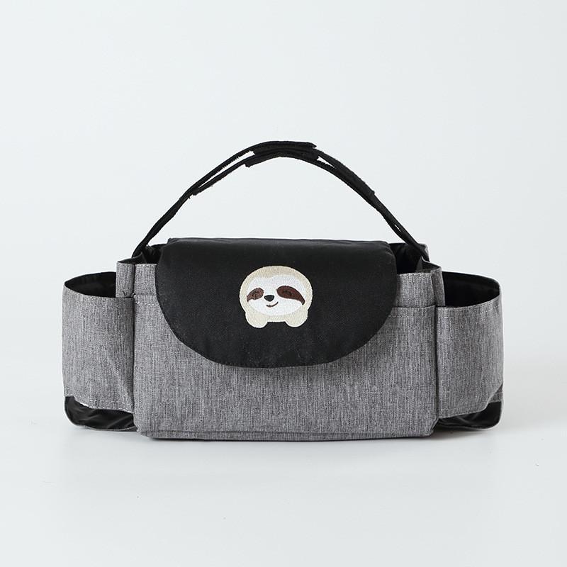 Baby Stroller Organizer Bag With Elephant Bear Embroidery Design For Onthego Storage And Bottle Holders