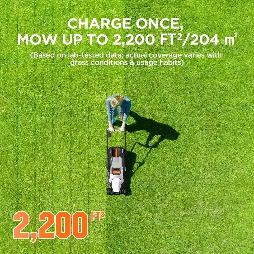 Lawn Mower,13 Inch, U20 Handy+ 20V Electric Lawn Mowers for Garden, 5 Heights Adjustment, Light Weight,4.0Ah Portable Lawn Mower