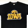Vintage 80er Jahre UNIVERSITY OF IOWA HAWKEYES T-Shirt KLEIN Fußball dünn