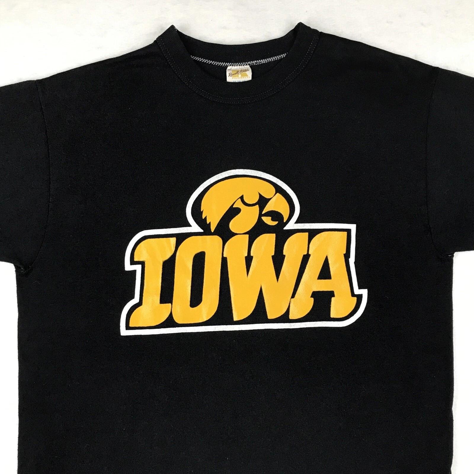 

vintage 80s UNIVERSITY OF IOWA HAWKEYES T-Shirt SMALL football thin 4XL