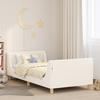 Children s Bed Frame with Headboard Cream 90 x 200 cm Boucle