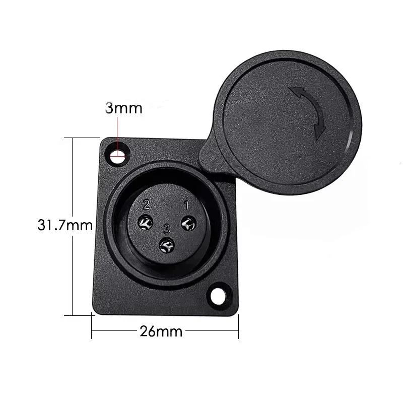 5/20Pcs XLR Female Socket Panel Mount Audio Video 3Pins XLR Connector with Protecting Cover