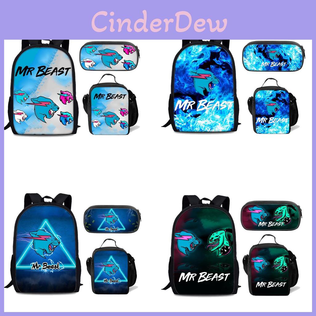Mr Beast Lightning Cat Triset With Padded Shoulder Straps For Casual Daypack And School