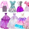 56Pcs Doll Clothes And Accessories Set Handmade Fashion Dresses Gowns Casual Outfits Top Pant Swimsuit Shoes Necklace Glasses Toys