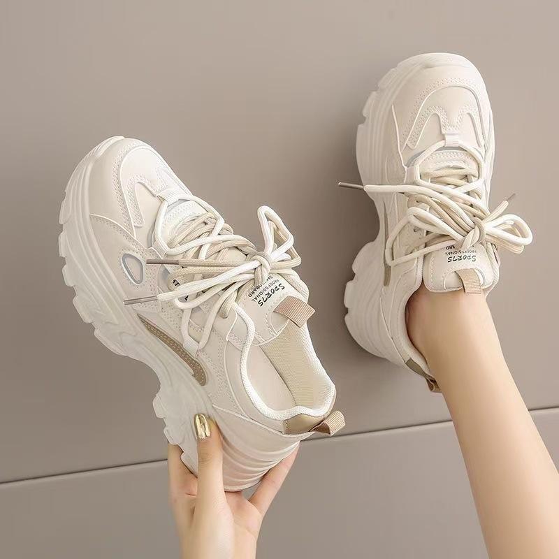 Thick-soled Fried Street Dad Shoes Children's Spring 2025 New Versatile Sports Women's Shoes Show Small Feet and Increase Height Casual Shoes