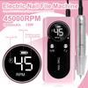 45000RPM Nail Drill Machine Portable Rechargeable Electric Nail File With HD LCD Display Professional Nail Art Polishing Machine