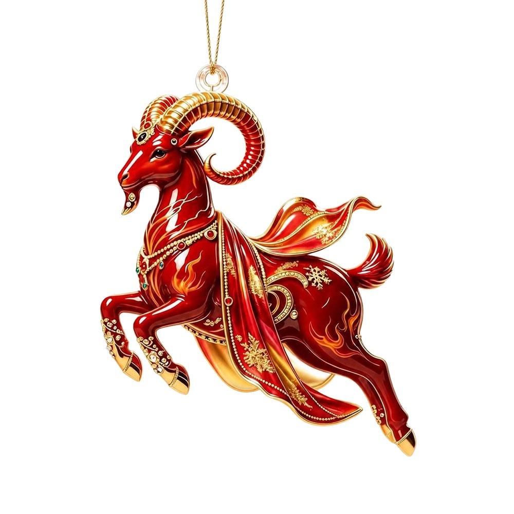 Galloping Goat Goat Pendant Shining Goat Bag Charm Goat Hanging Ornament Christmas Tree Ornament
