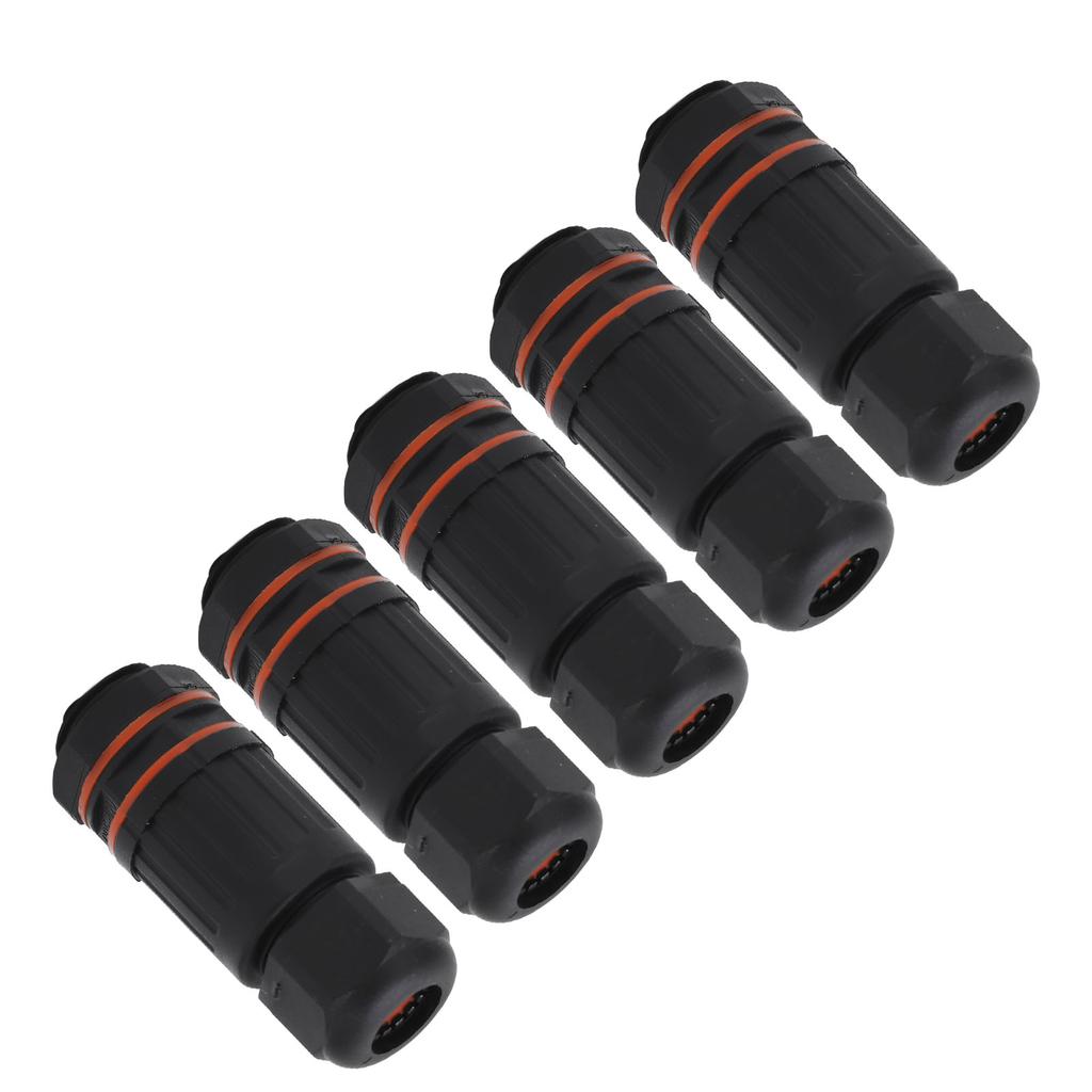 5pcs 3 Pole Wire Connector 250V 16A IP68 Waterproof Electrical Junction Box Connector for LED Lighting