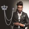 Banquet Suit Chain Pin Badge High-End Men's Crown Brooch Men's Gift