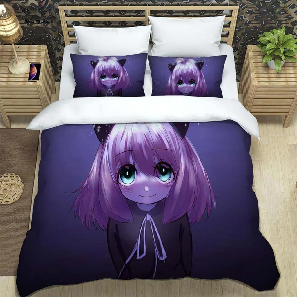 Anime Spy × Family Bedding Set Boys Girls Twin Queen Size Duvet Cover Pillowcase Bed Kids Adult Fashion Home Textileextile