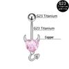 European & American Style G23 Titanium Zircon Devil Belly Button Ring, 14G Body Piercing Jewelry