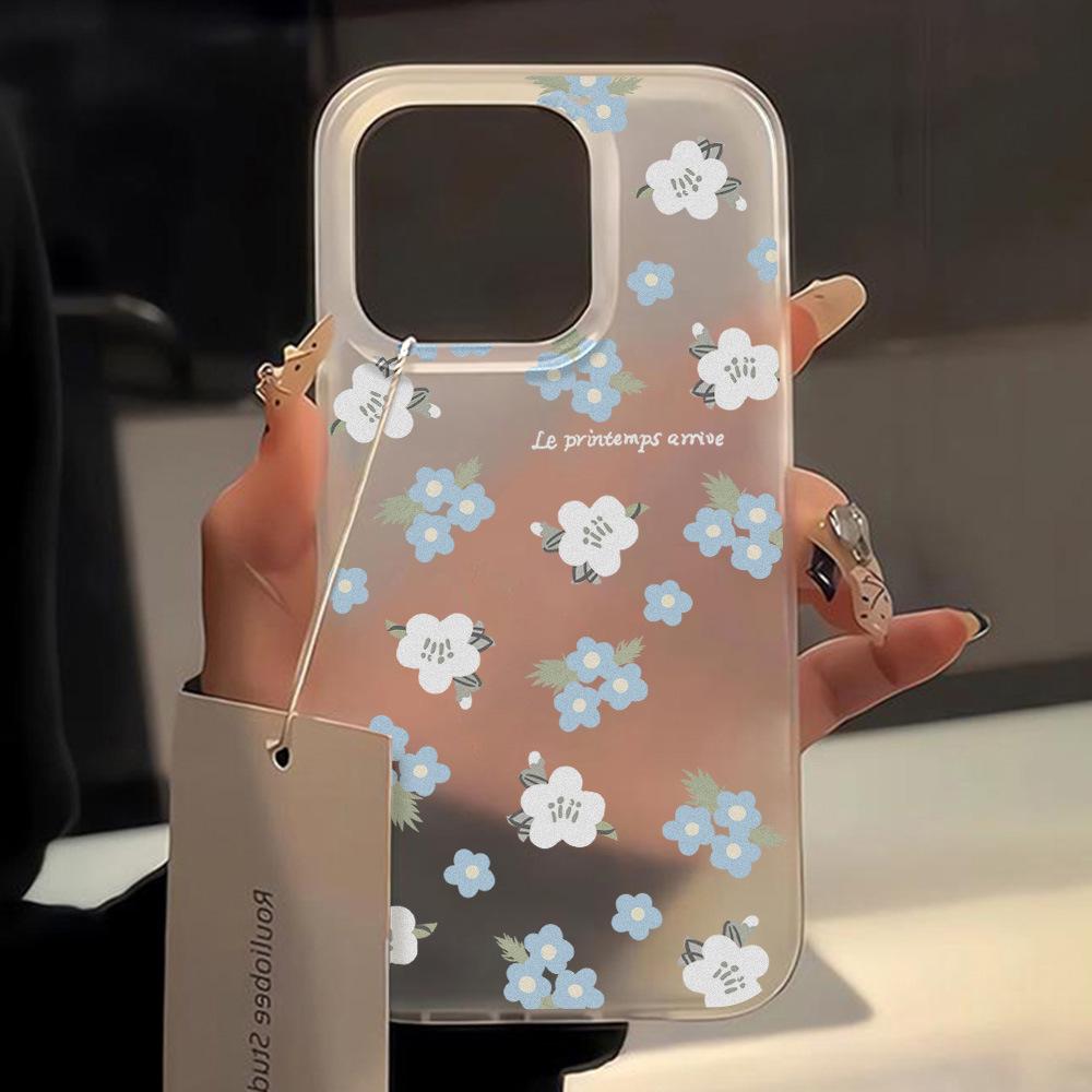 Frosted Floral Anti-Drop Phone Case for iPhone 14-17 Pro Max iPhone 12 mini