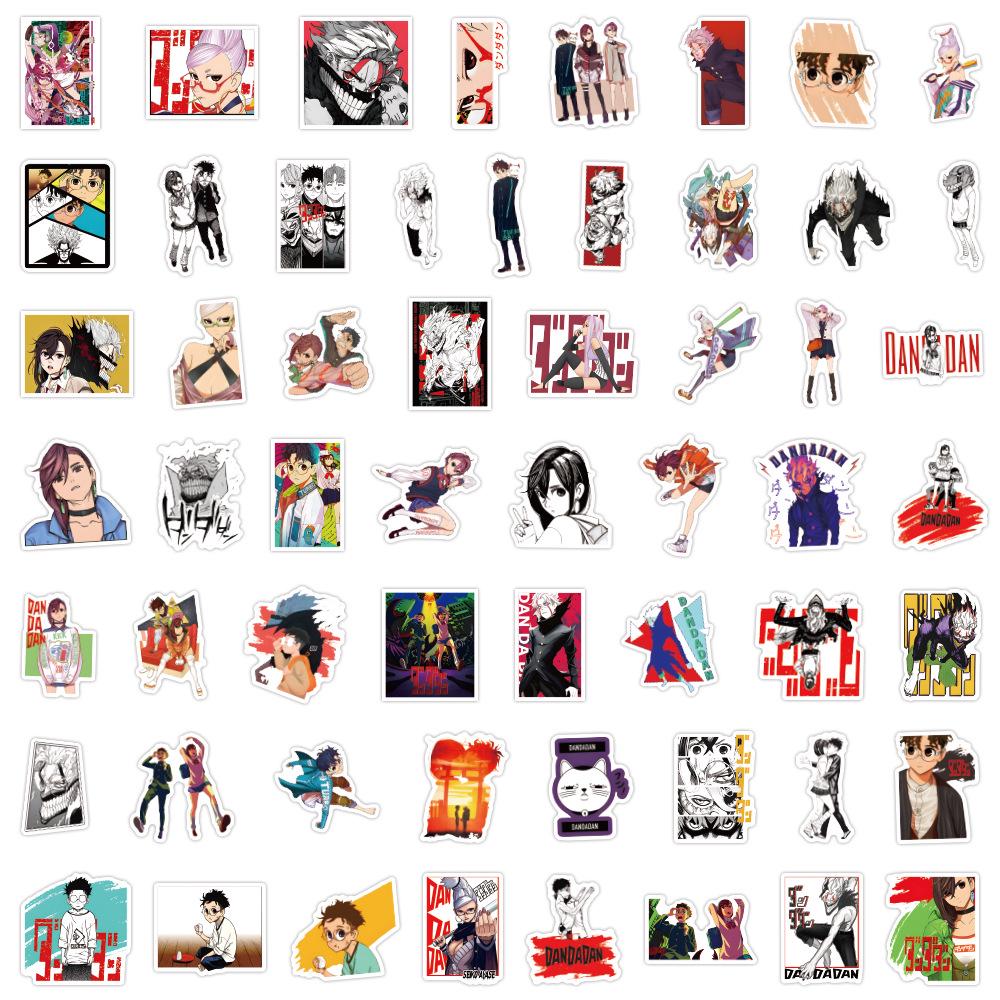 55-Piece DANDADAN Cartoon Graffiti Stickers - DIY Waterproof Decoration for Bags & Helmets