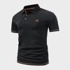 Men's Casual Short Sleeve Waffle Polo with Horse Print