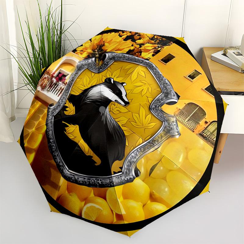 

1pc Badger Crest Badge Umbrella with Plastic Handle,Cartoon Pattern,Suitable for All Seasons Multi-functional Umbrella460